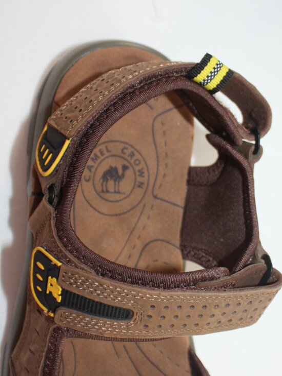 NWT Camel Crown Men\'s Open Toe Velcro Leather Sandal Size 10 main image 8